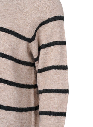 Strikket bluse med striper, Simply Taupe Mel., Packshot image number 2
