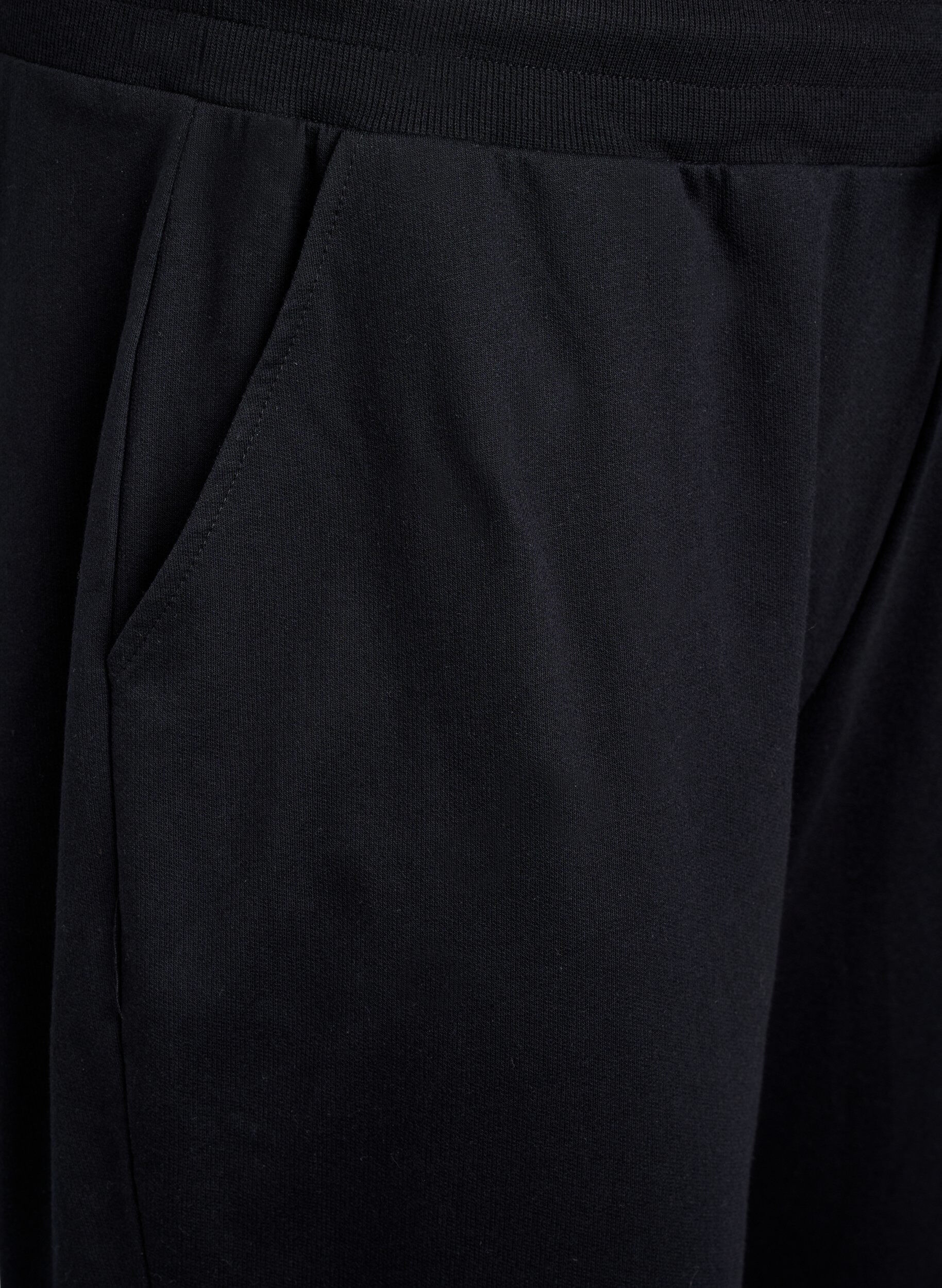 Zizzi L&oslash;se joggebukser med lommer, Svart, Packshot image number 2