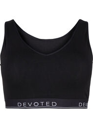 Uvattert BH i bomull med tekstprint, Black/Upper Font