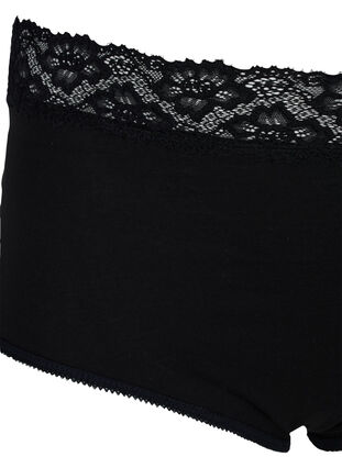 Bomullstruse med blonder, 2.stk, Black, Packshot image number 2