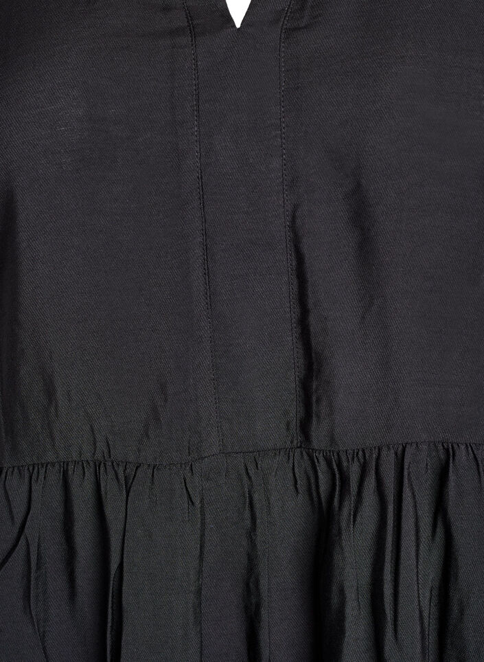 A-linje kjole med volangkrage, Svart, Packshot image number 2