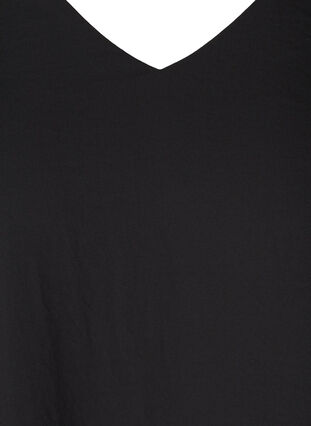 Langermet bluse med v-hals, Black, Packshot image number 2
