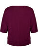 Jerseybluse med albuelange ballongermer, Lilla, Packshot image number 1