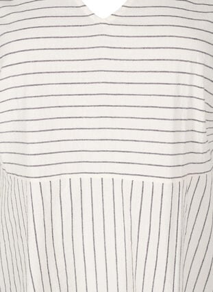 Zizzi Knelang kjole med striper og 3/4 ermer, Vanilje, Packshot image number 2