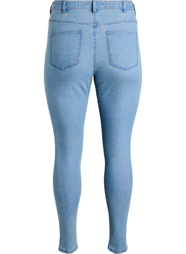 Amy jeans med h&oslash;y midje og smal passform, Bl&aring;, Packshot image number 1