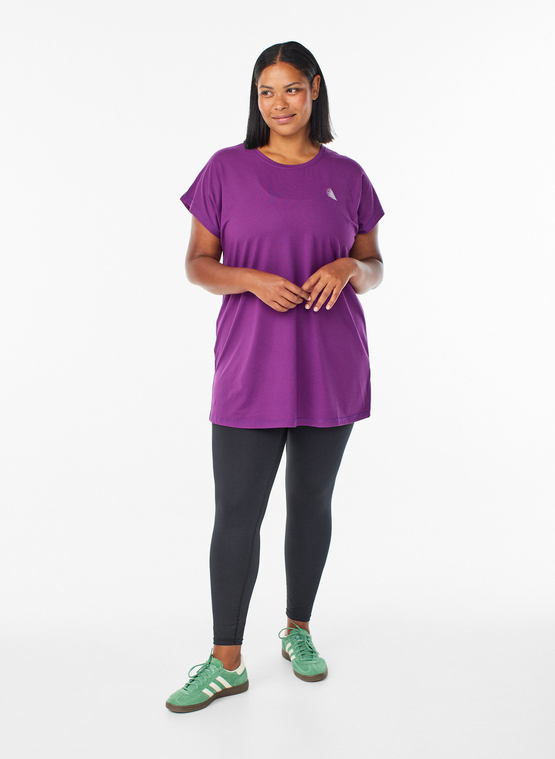 ZizziLang trengings T-skjorte, Lilla, Model image number 1