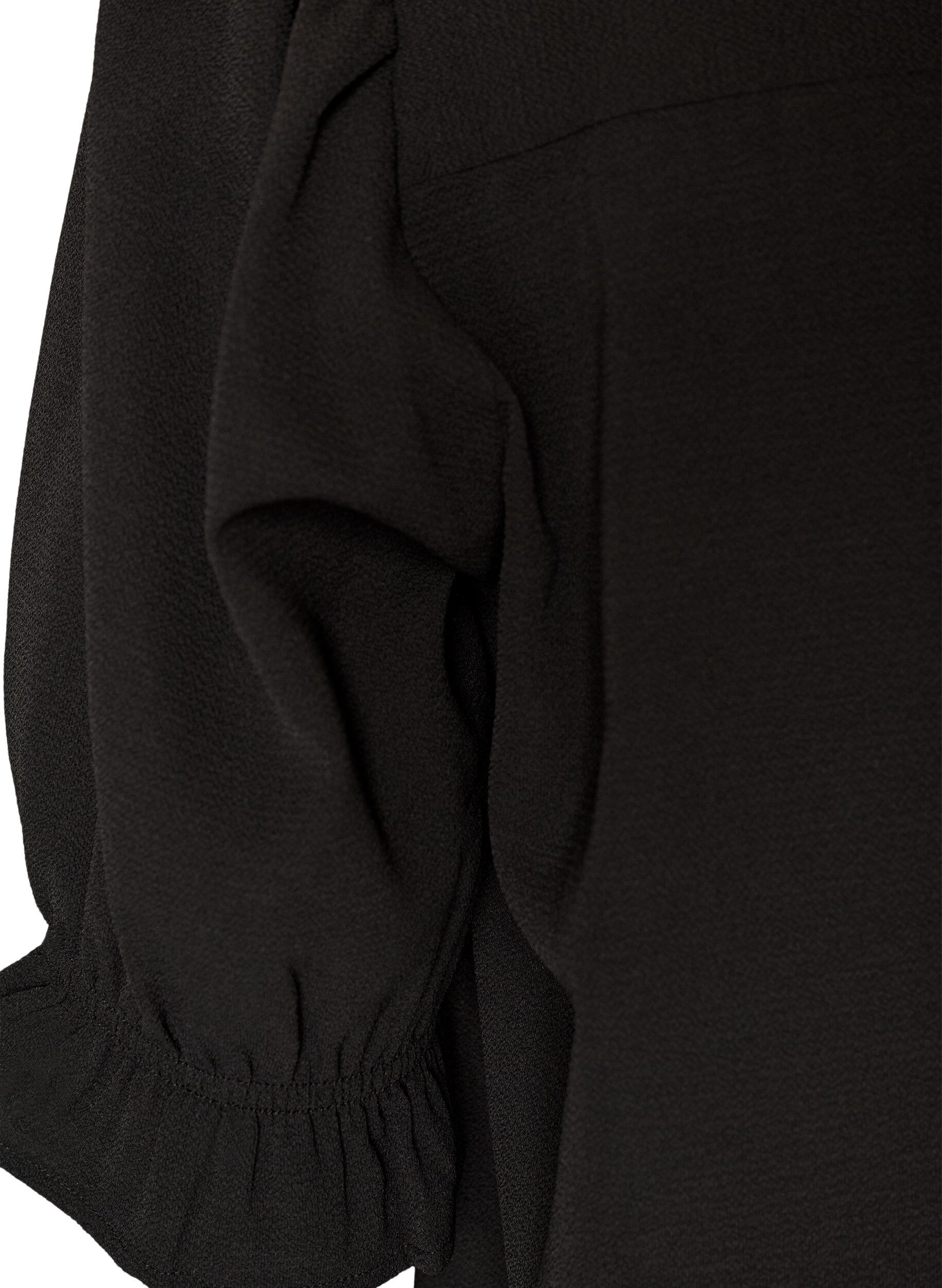 ZizziSkjortebluse med 1/2 ermer, Svart, Packshot image number 3
