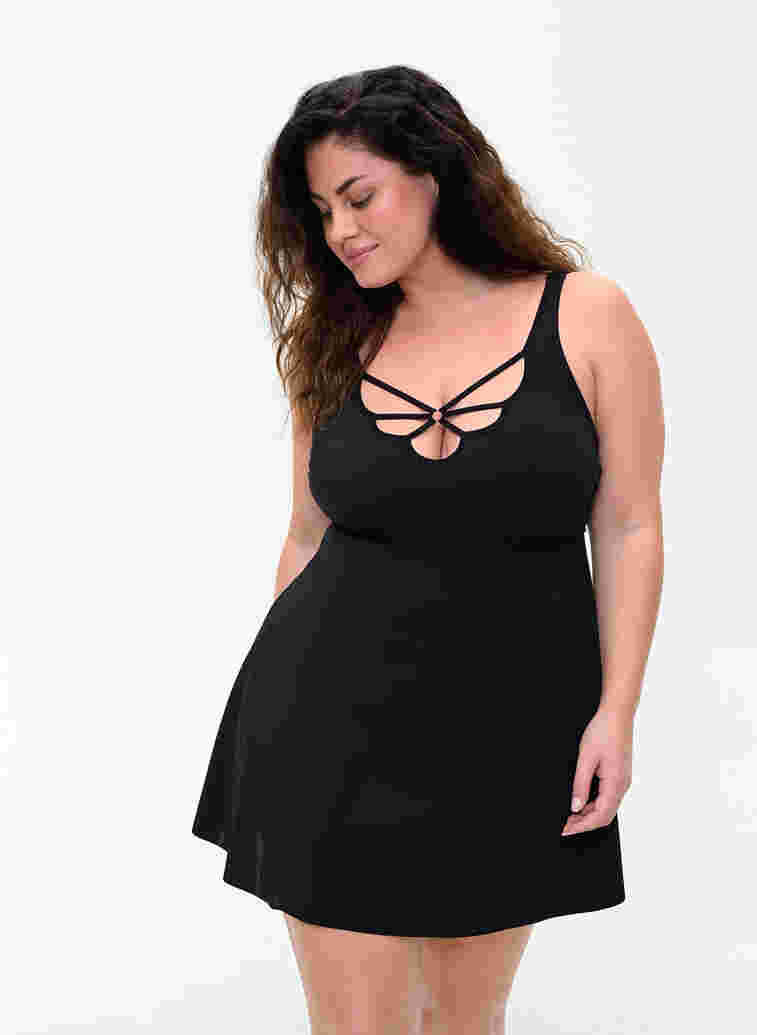 Badekjole med snøredetaljer, Black, Model