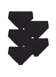 5-pack bomullstruser med vanlig midje, Svart