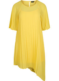 Kjole med 2/4-ermer og A-form, Primrose Yellow