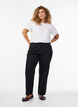 L&oslash;se jeans med avkortet lengde, Svart, Model image number 0