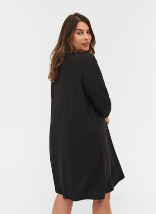 kjole med lange ermer, Black , Model image number 1