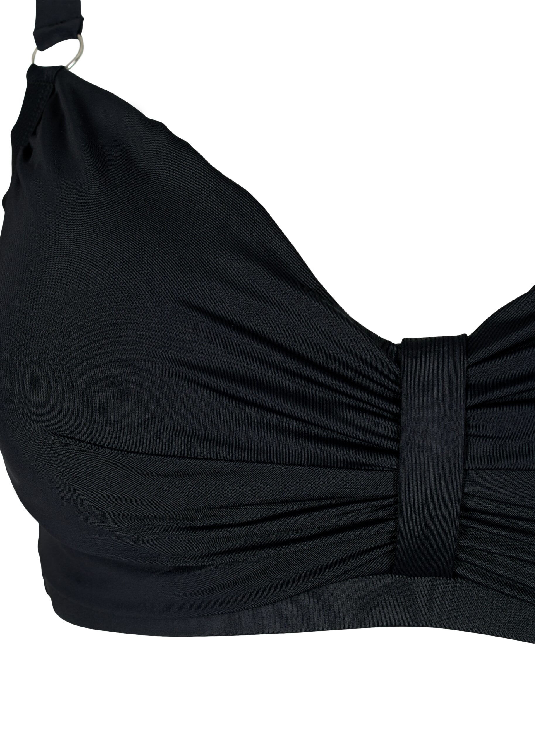 ZizziBikinioverdel med spiler og drapering, Svart, Packshot image number 2
