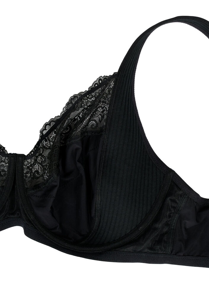 Heldekkende BH med polstrede stropper, Black, Packshot