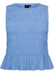 Smock-topp med b&aring;thals og peplum-fald, Bl&aring;, Packshot image number 0