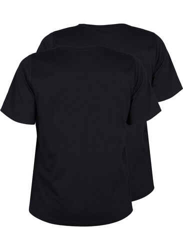FLASH - T-skjorter med V-hals, 2 stk., Black/Black, Packshot image number 1