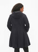 Rutete kåpe med ull, Dark Grey Melange, Model image number 1