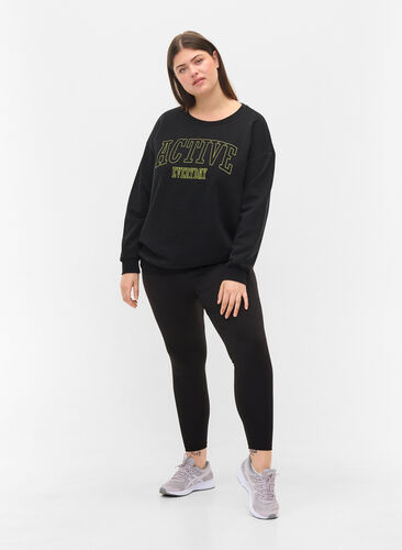 Genser med sporty trykk , Black, Model image number 2