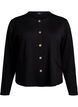 Cardigan med dekorative knapper og lange ermer, Black, Packshot image number 0