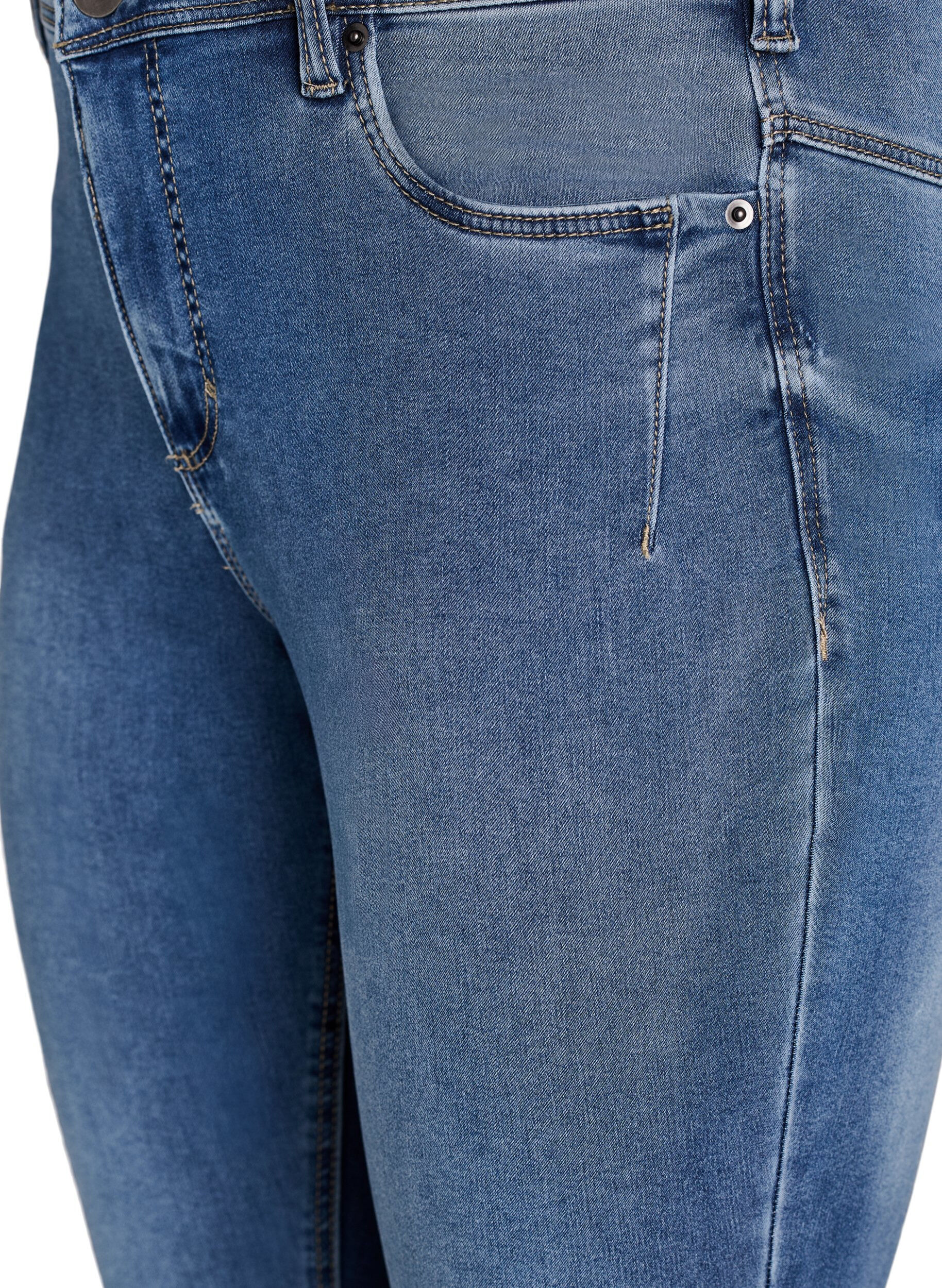 ZizziCropped Amy jeans med glidel&aring;sdetaljer, Bl&aring;, Packshot image number 2