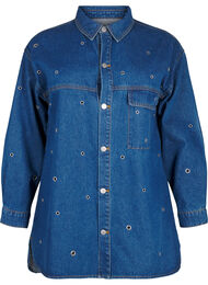 Denimskjorte med maljer, Blue Denim