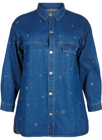 Denimskjorte med maljer, Blå Denimskjorte med maljer