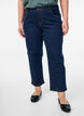 Cropped Vera jeans med straight fit, Blå, Model image number 2