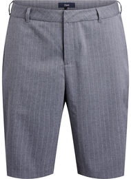 Pinstripe Bermuda-shorts med Loose fit, Dark Grey Melange