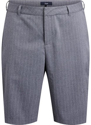 Zizzi Pinstripe Bermuda-shorts med Loose fit, Grå, Packshot image number 0