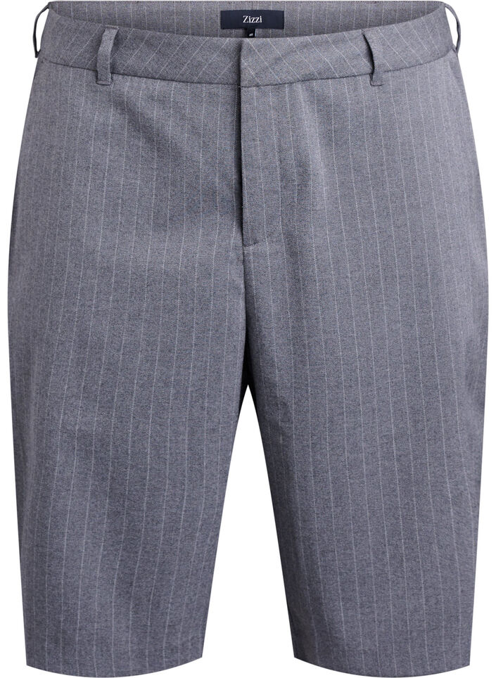 Pinstripe Bermuda-shorts med Loose fit, Grå, Packshot image number 0