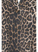 Leopardmønstret denimbluse med krage og halvlange ermer, Brun, Packshot image number 2
