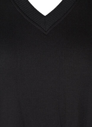 Ensfarget vest med splitt, Black, Packshot image number 2