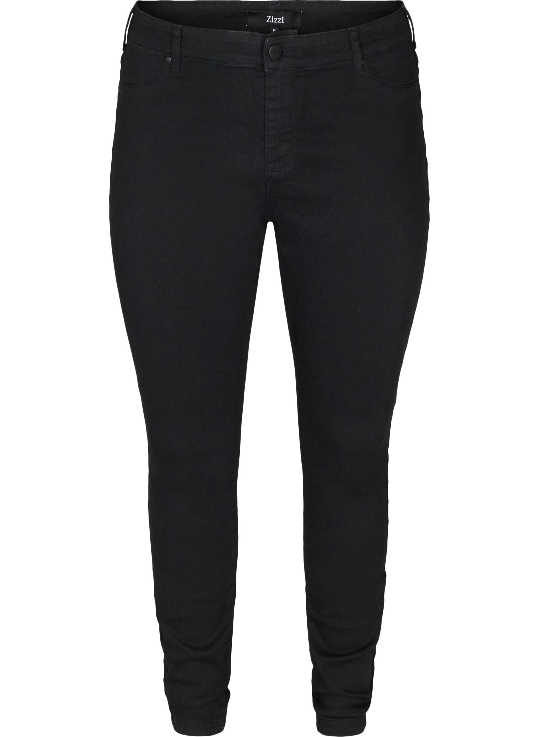 Zizzi Jeggings i bomullsmiks, Black, Packshot image number 0