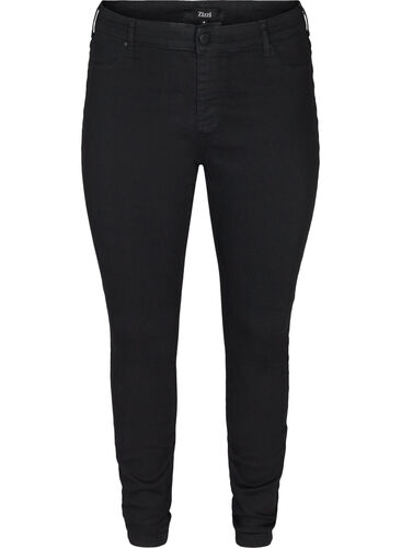 Jeggings i bomullsmiks, Black, Packshot image number 0