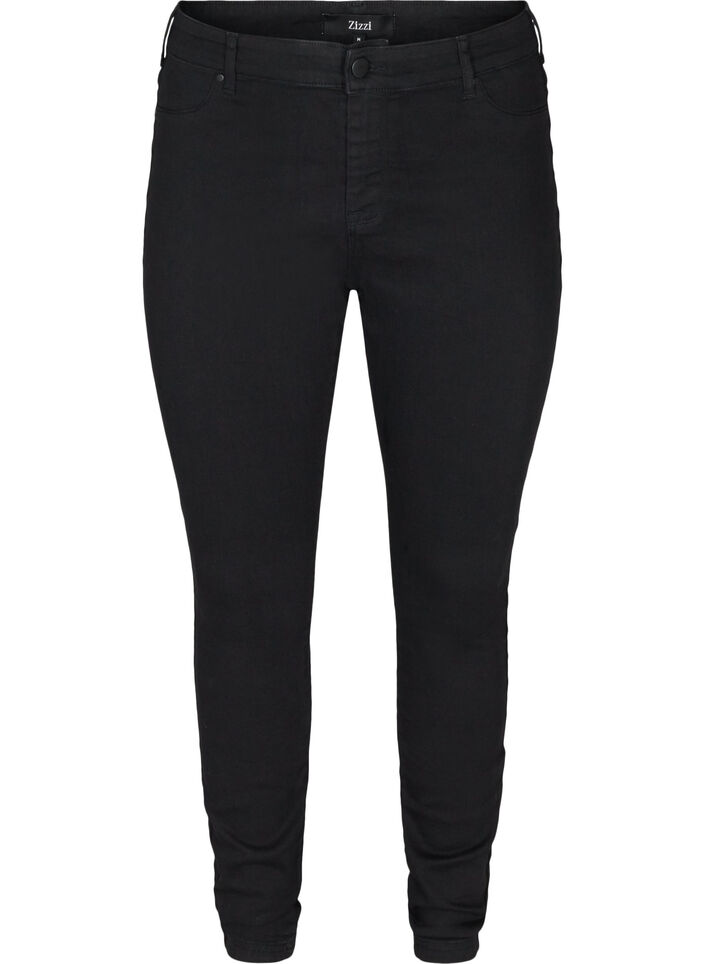 Jeggings i bomullsmiks, Black, Packshot image number 0