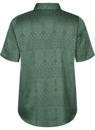 Lang skjorte med strukturmønster, Duck Green, Packshot image number 1