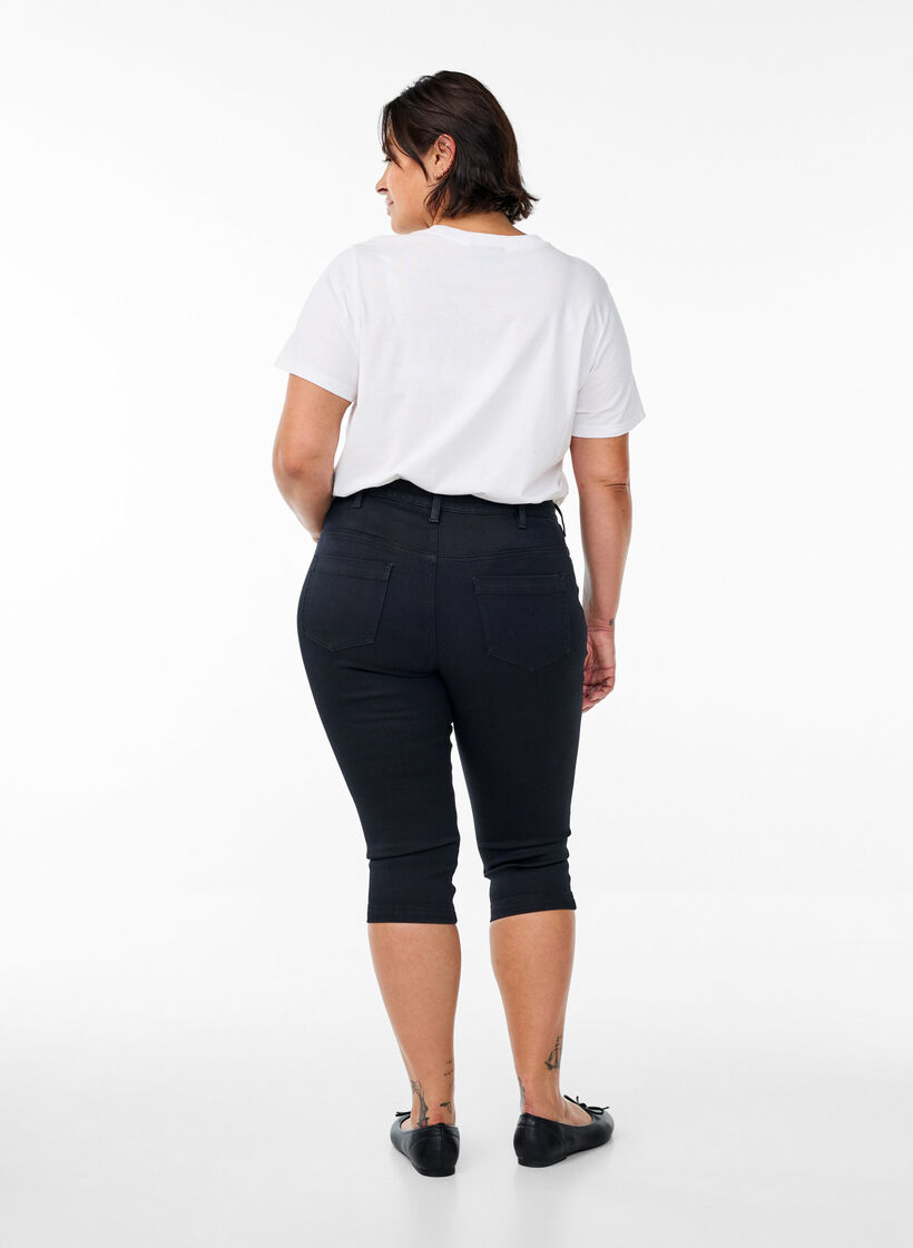 Amy capribukser med høyt liv og super slim fit, Black, Model