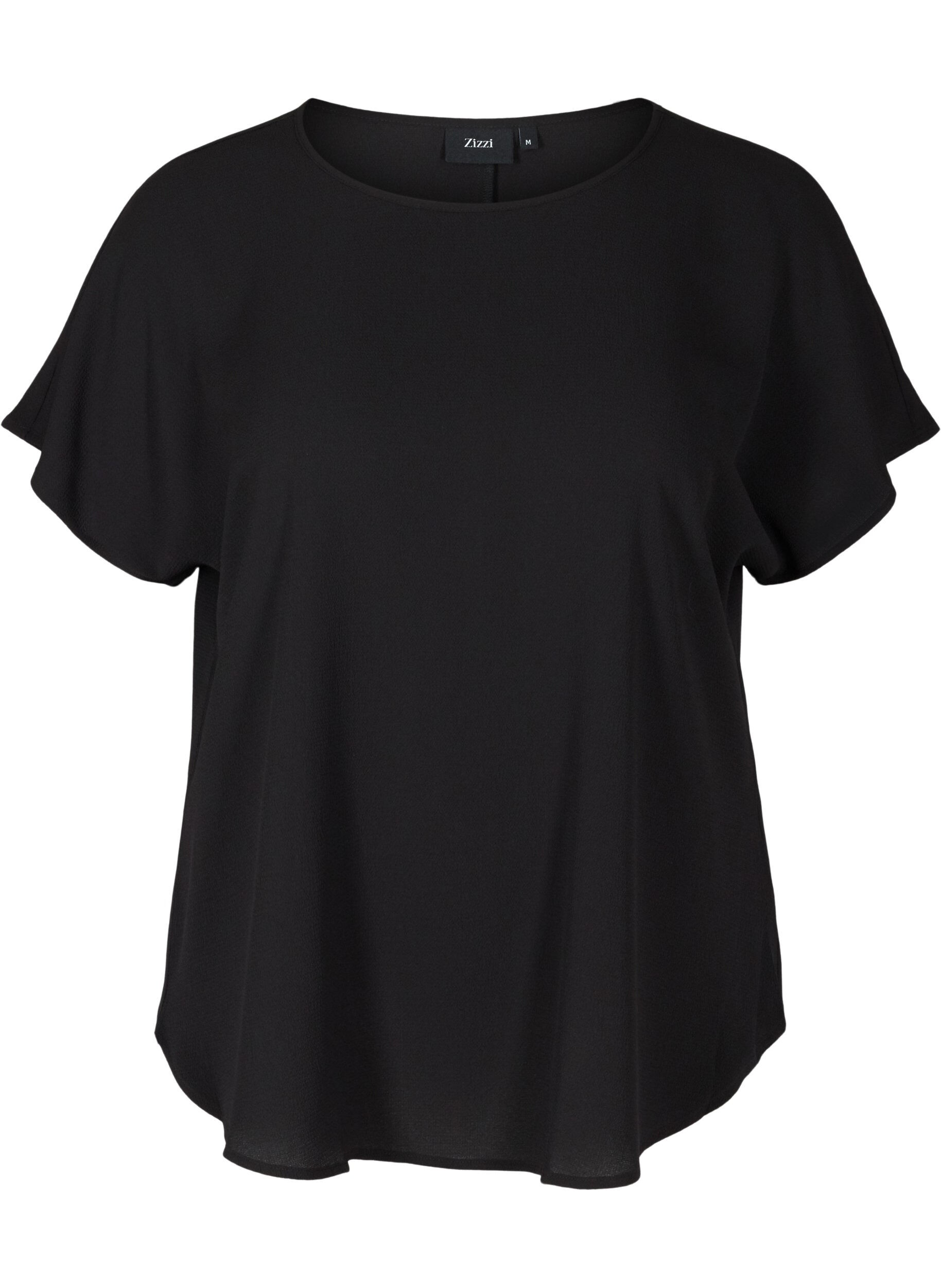 Kortermet bluse med rund hals