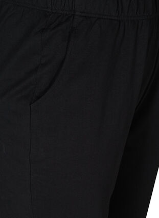 Løse bukser i bomull, Black, Packshot image number 3