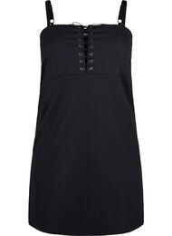 Kroppsnær kjole med snøredetaljer, Black