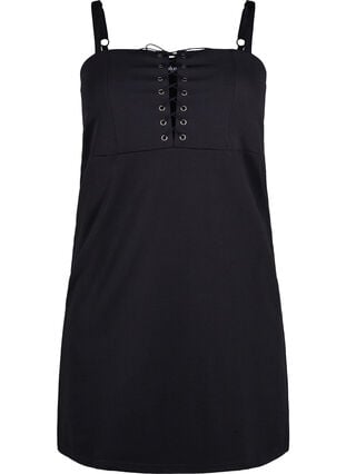 Zizzi Kroppsnær kjole med snøredetaljer, Black, Packshot image number 0