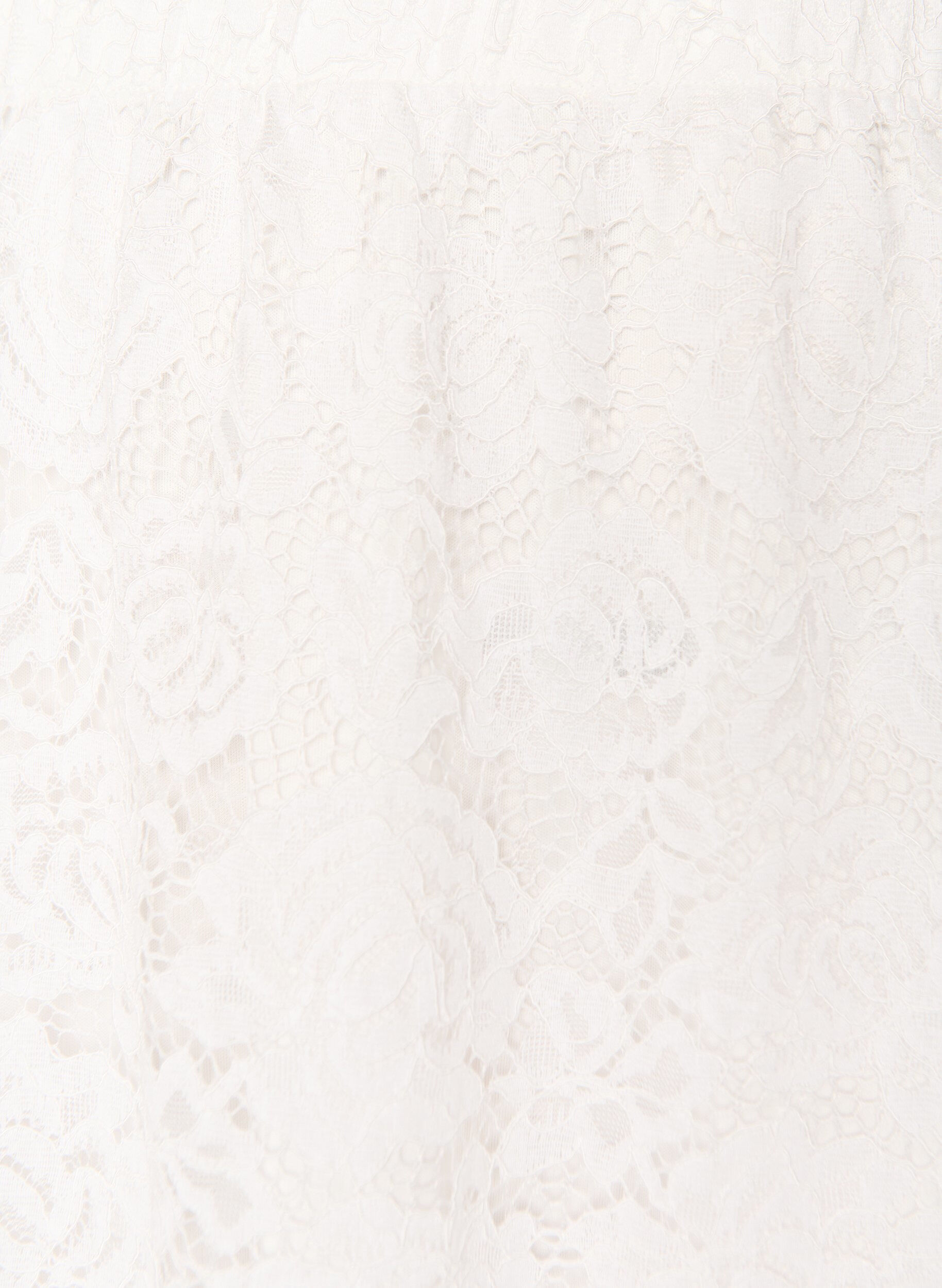 Zizzi Midiskj&oslash;rt med blonder og elastisk midje, Hvit, Packshot image number 2