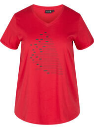 T-skjorte med trykk i bomull til trening , Haute Red