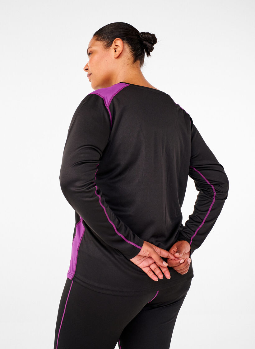 To-tone termisk topp med lange ermer, Black w. Charisma, Model