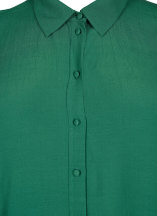 Viskose skjorte med 3/4 ermer og broderidetaljer, Hunter Green, Packshot image number 2