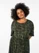 Midilang jerseykjole med knytebelte i livet, Grønn, Model image number 2