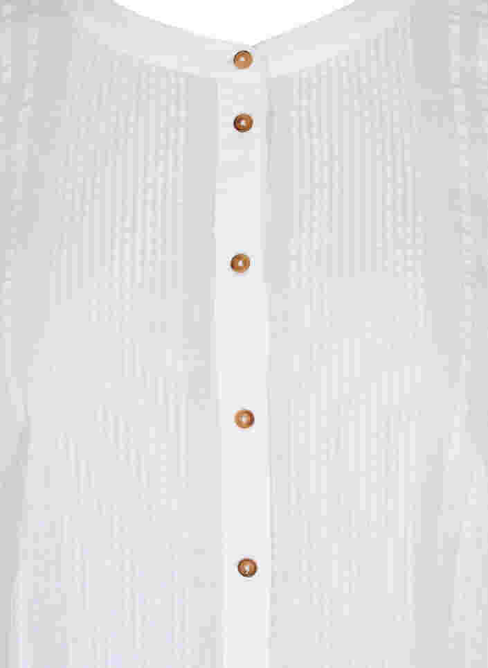 Skjortekjole i bomull med 3/4-ermer, Bright White, Packshot image number 2