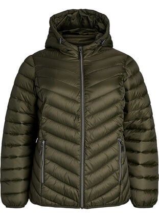 Zizzi Lett jakke med hette, Grønn, Packshot image number 0