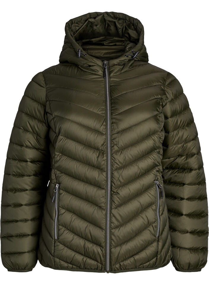 Lett jakke med hette, Grønn, Packshot image number 0