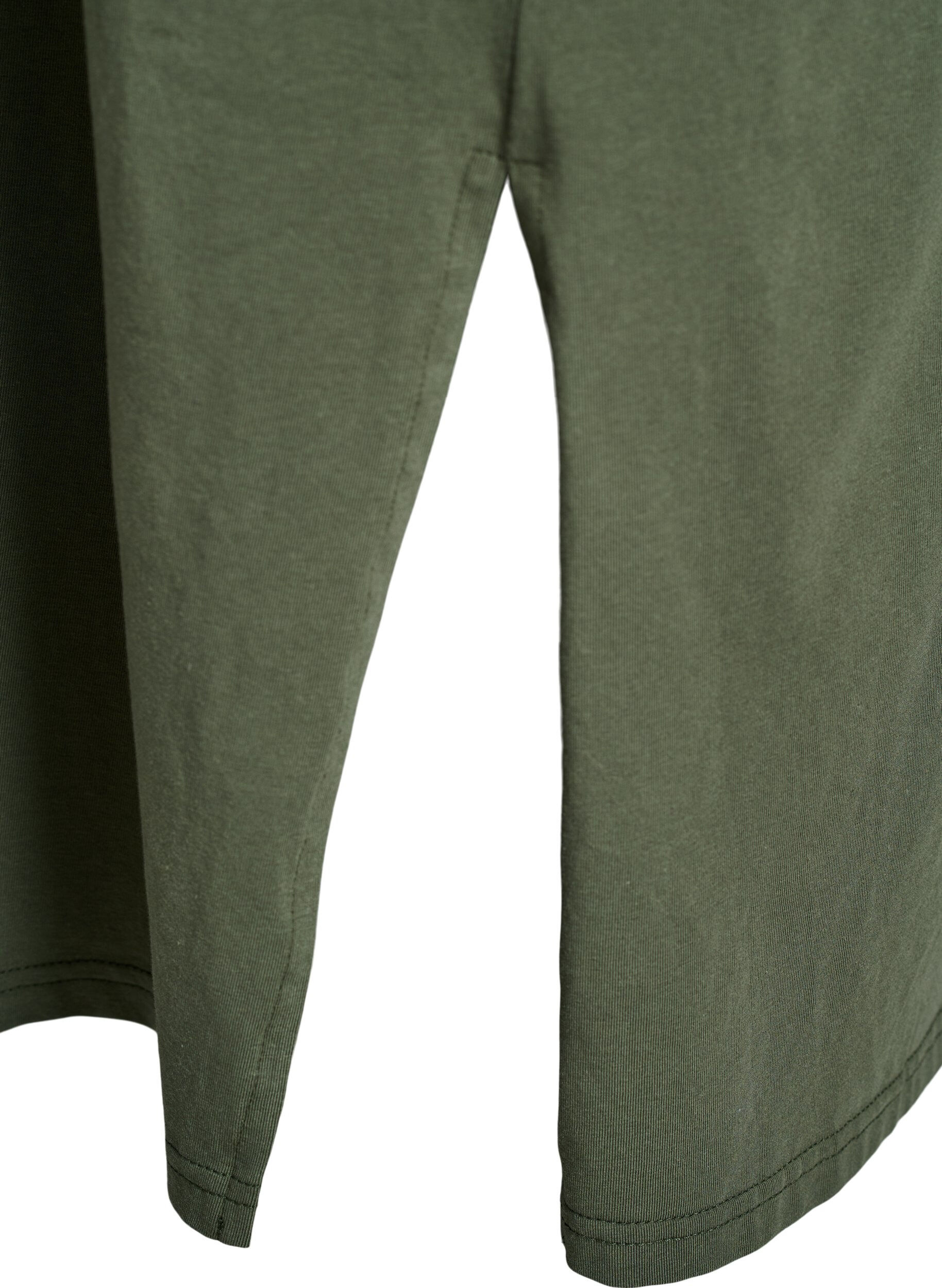 Zizzi Midiskj&oslash;rt T-skjortekjole med V-hals, 2151, Packshot image number 3